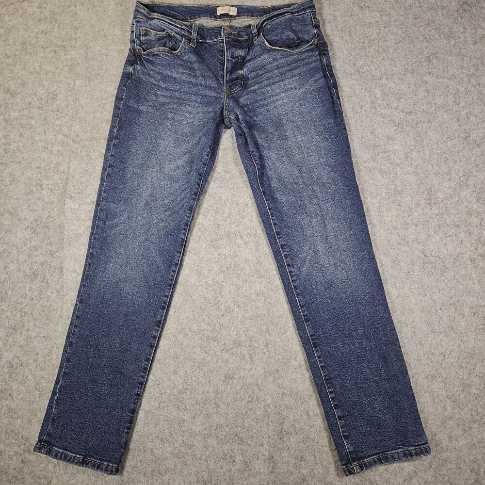 Oliver Logan Womens Chester Slim Straight Leg Whiskered Denim Jeans Waist 32